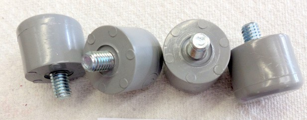Set of 4 Gray No Mar Feet for Hobart 1612, 1812 Slicers. Replaces 18682-1.